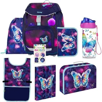 Školní batoh Oxybag Školní sada set 8dílný OXY Sherpy Motýl batoh, penál, sáček a doplňky 0-24726/08