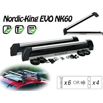 Nosič lyží Nordrive Nordic King Evo nosič 6 páry lyží / 4 snowboardy