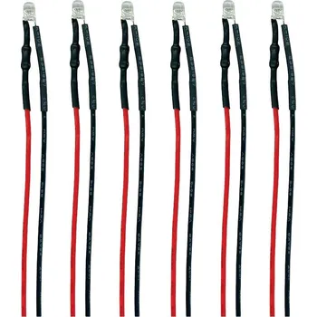 Dioda TAMS Elektronik 81-59526-06-C LED s připojovacími kabely teplá bílá, červená 6 ks