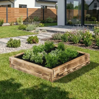 Vyvýšený záhon Vyvýšený záhon čtverec - výška 16cm Krok 2: Vyberte povrch: Opal, Krok 1: Vyberte velikost (délka x šířka): 600x600 - malý záhon na terasu, Krok 3: Vyberte nopovou fólii: Bez folie