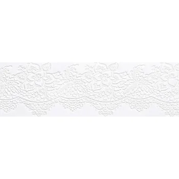 Jedlá dekorace na dort Cukrová krajka bílá - šířka 6 cm - K-Decor