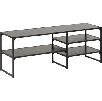 Televizní stolek Industriální černá TV skříňka Seaford 120 cm matná stojící do obýváku Actona