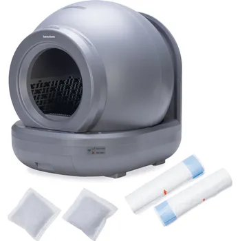 Startovací sada: beeztees Moeza automatická kočičí toaleta + 12× sáčků na kočkolit + 12× filtrů