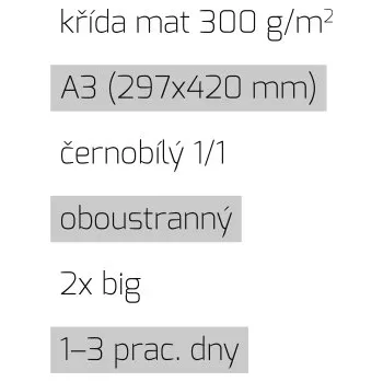 Leták 2xbig A3 1/1 křída mat 300 g/m2 LT-A3-1/1-300-K-2xBig Nižší cena pro více kusů!