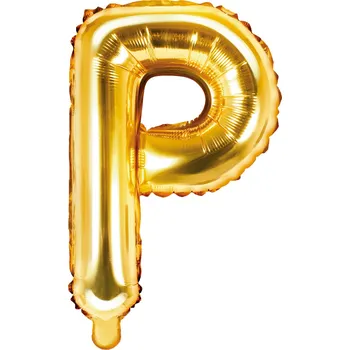 Balónek Fóliový balónek písmeno P gold 35 cm