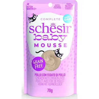 Volný čas 12x70g Schesir Baby Mousse - kuře s kuřecími játry