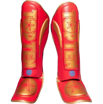 Chránič holeně pro bojový sport Chrániče holení Top Ten SuperLight WAKO - červená, 32194-420 XS