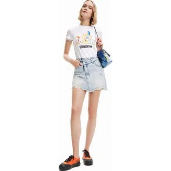 Dámská sukně Desigual Džínová sukně Tatum 23SWFD16 Modrá Regular Fit S