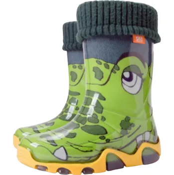 Chlapecké holínky Demar Stormer LuX print B Krokodýl DĚTSKÉ HOLÍNKY zelená