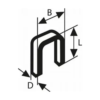 Hřebík BOSCH Úzká sponka do sponkovačky, typ 55, laminovaná 6 x 1,08 x 26 mm (1000 ks) 1609200388