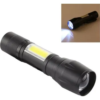 Svítilna LED svítilna MINI DUAL 9884, duální dobíjecí svítilna z USB, 3 režimy svitu, barva černá, plastový box