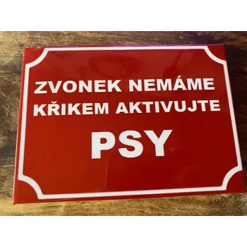 Plechová cedule Plechová cedule Zvonek