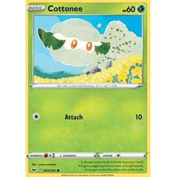 Karetní hra Pokémon SSH 005/202 Cottonee - Sword & Shield Stav: Near Mint, Verze: REVERSE HOLO