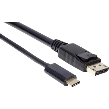 Manhattan USB 2.0 adaptér [1x USB-C® zástrčka - 1x zástrčka DisplayPort] USB-C auf DisplayPort-Kabel Stecker/Stecker 4K-at-60Hz-Ausgangssignal 2 m schwarz 2.00 m