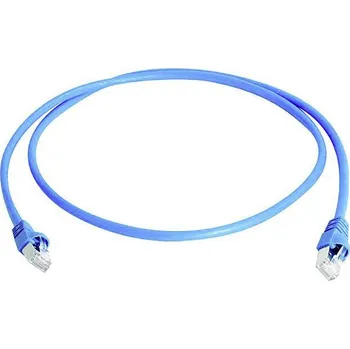 Datový kabel Telegärtner 100009126 RJ45 síťové kabely, propojovací kabely CAT 6A S/FTP 15.00 m modrá samozhášecí, s ochranou, párové stínění, dvoužilový stíněný, bez