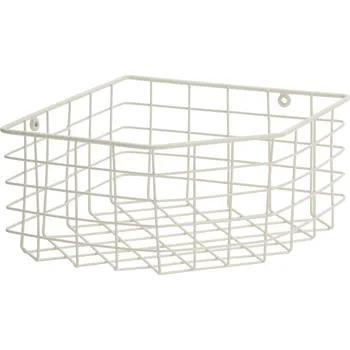 police MADAM STOLTZ Drátěná rohová polička Cream