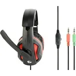 GEMBIRD sluchátka s mikrofonem GHS-03, gaming, černo-červená