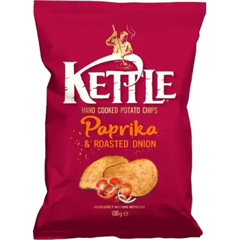 Chips Kettle chipsy s příchutí papriky a pečené cibulky 130 g