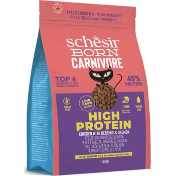 Pro kočku 1,25kg Schesir Born Carnivore High Protein kuřecí se sleděm a lososem