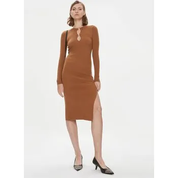 Dámské šaty Pinko Úpletové šaty Leone 101845 A15S Hnědá Slim Fit S