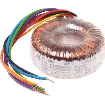 Transformátor Toroidní transformátor, počet výstupů: 2, sekundární napětí: 2 x 25V ac, Měděný vodič, ukončovací vodič, 70 (Dia.) x