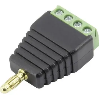 Krokosvorka TRU COMPONENTS 93013c1125 laboratorní zástrčka zástrčka, rovná Ø pin: 4 mm černá 1 ks