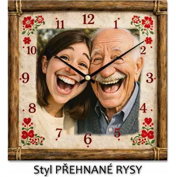 Hodiny Hodiny z vlastní fotografie – český venkov - 20x20 cm / Plast / Klasický