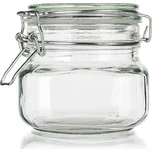 dóza hermetická hranatá 500ml skl. s patentním uzávěrem