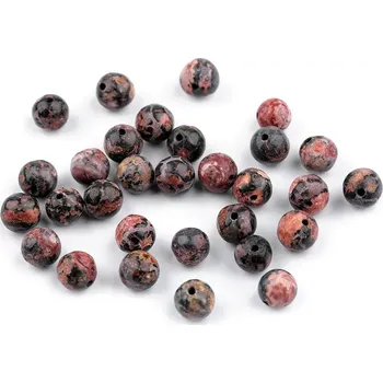 Korálek Minerální korálky Jaspis leopardí Ø6 mm - 10 ks