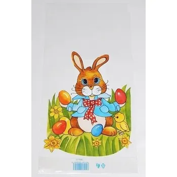 Velikonoční dekorace Sáček velikonoční 20x40 cm Zajíc s mašlí