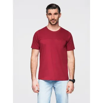 Pánská móda LOOSE FIT pánské tričko s kapsou - červené V3 OM-TSCT-0171 - L