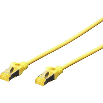Datový kabel Digitus DK-1644-A-020/Y RJ45 síťové kabely, propojovací kabely CAT 6A S/FTP 2.00 m žlutá bez halogenů, kroucené páry , s ochranou, samozhášecí 1 ks