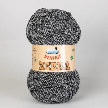 Galanterie Pletací příze Vlnika ZEBRA 425 černá, melírovaná, 100g/195m