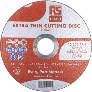 Řezný kotouč Řezný kotouč Oxid hlinitý zrnitost 60 125mm 12200rpm RS PRO