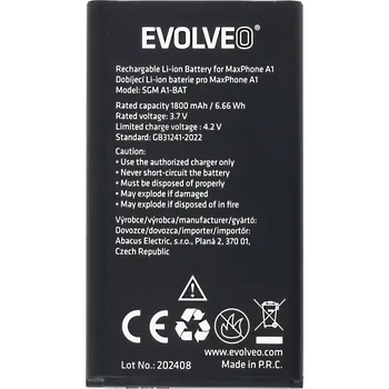 Baterie pro mobilní telefon EVOLVEO orig. baterie 1800 mAh pro MaxPhone A1, StrongPhone Q1/Z4/W4 SGM-A1-BAT