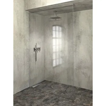 POLYSAN ARCHITEX sada pro uchycení skla, podlaha-stěna-strop se spádovou lištou, 1615x2600mm, levá, leštěný hliník