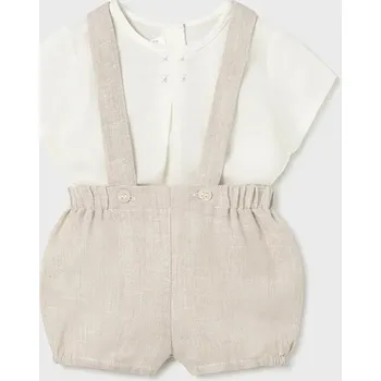 Kojenecký overall Dětská sada s přídavkem lnu Mayoral Newborn 1267.1J.Newborn.PPY2 béžová 12X, vel. 86