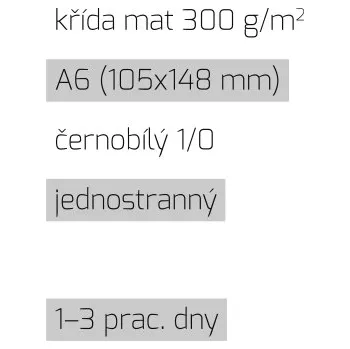 Leták A6 1/0 křída mat 300 g/m2 LT-A6-1/0-300-K Nižší cena pro více kusů!