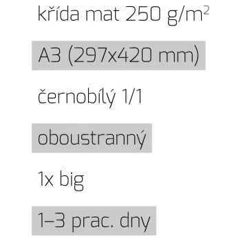 Leták 1xbig A3 1/1 křída mat 250 g/m2 LT-A3-1/1-250-K-1xBig Nižší cena pro více kusů!