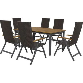 Zahradní nábytek LIVARNO home Sada hliníkového zahradního nábytku s křesly Valencia, 7dílná, hnědá