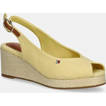Dámská obuv Sandály Tommy Hilfiger FLAG MID WEDGE ESPAD SLINGBACK FW0FW08595 žlutá 11X, EUR 41