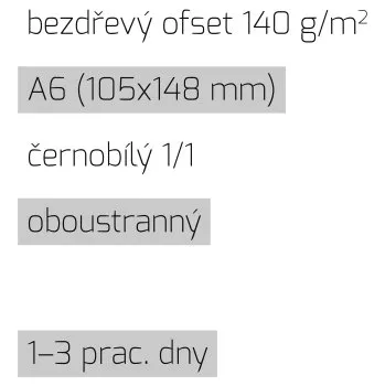 Leták A6 1/1 bezdřevý ofset 140 g/m2 LT-A6-1/1-140-BO Nižší cena pro více kusů!