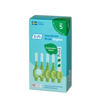Zubní kartáček TePe Original mezizubní kartáčky z bioplastu 0,8 mm, zelené, 25 ks