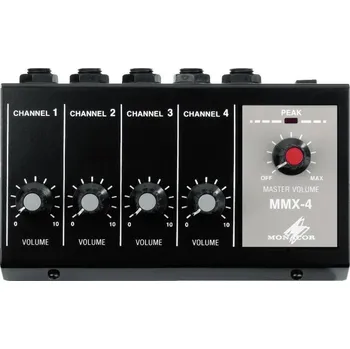 Mixážní pult Monacor MMX-4 4kanálový mikrofonní směšovač