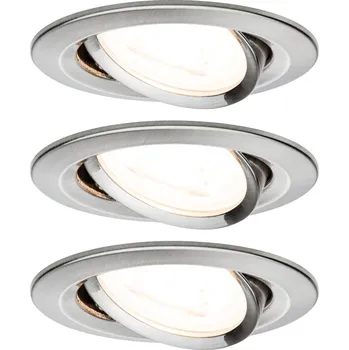 Venkovní osvětlení Paulmann 93429 Nova vestavné svítidlo, LED, GU10, 19.5 W, železo (kartáčované), sada 3 ks