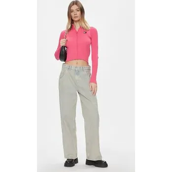 Dámský svetr Tommy Jeans Kardigan DW0DW17243 Růžová Slim Fit L