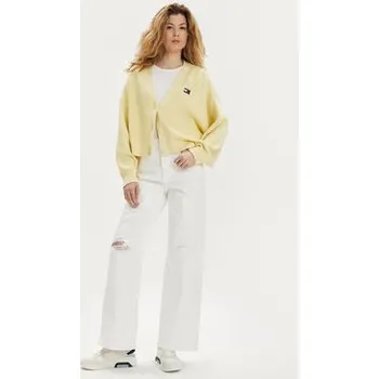 Dámské džíny Tommy Jeans Jeansy Claire DW0DW18322 Bílá Wide Leg 28_30