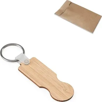 SHOPZ. Klíčenka z bambusu s koncem ve tvaru mince