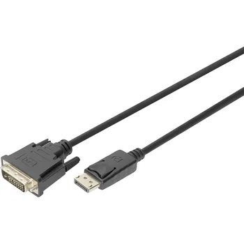 Audio kabel Digitus DVI / DisplayPort kabel Konektor DisplayPort 3.00 m černá DB-340301-030-S dvoužilový stíněný, stíněný Kabel DisplayPort