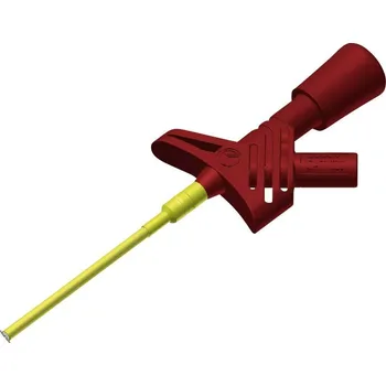 Krokosvorka Hirschmann Test a Measurement KLEPS 1600 rt bezpečnostní krokosvorka, konektor 2 mm, CAT II, červená